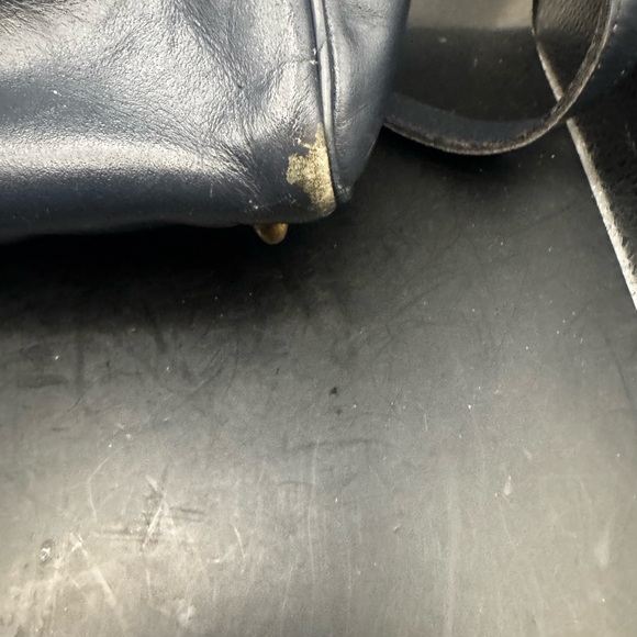 Etienne Aigner Shoulder Bag Blue Leather Crossbody Purse Handcrafted Vintage - Picture 2 of 16